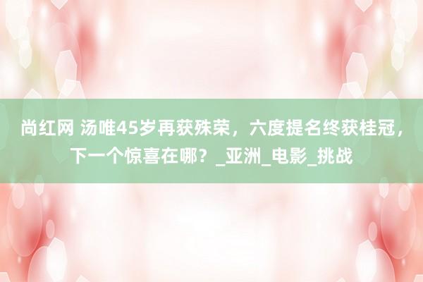 尚红网 汤唯45岁再获殊荣，六度提名终获桂冠，下一个惊喜在哪？_亚洲_电影_挑战